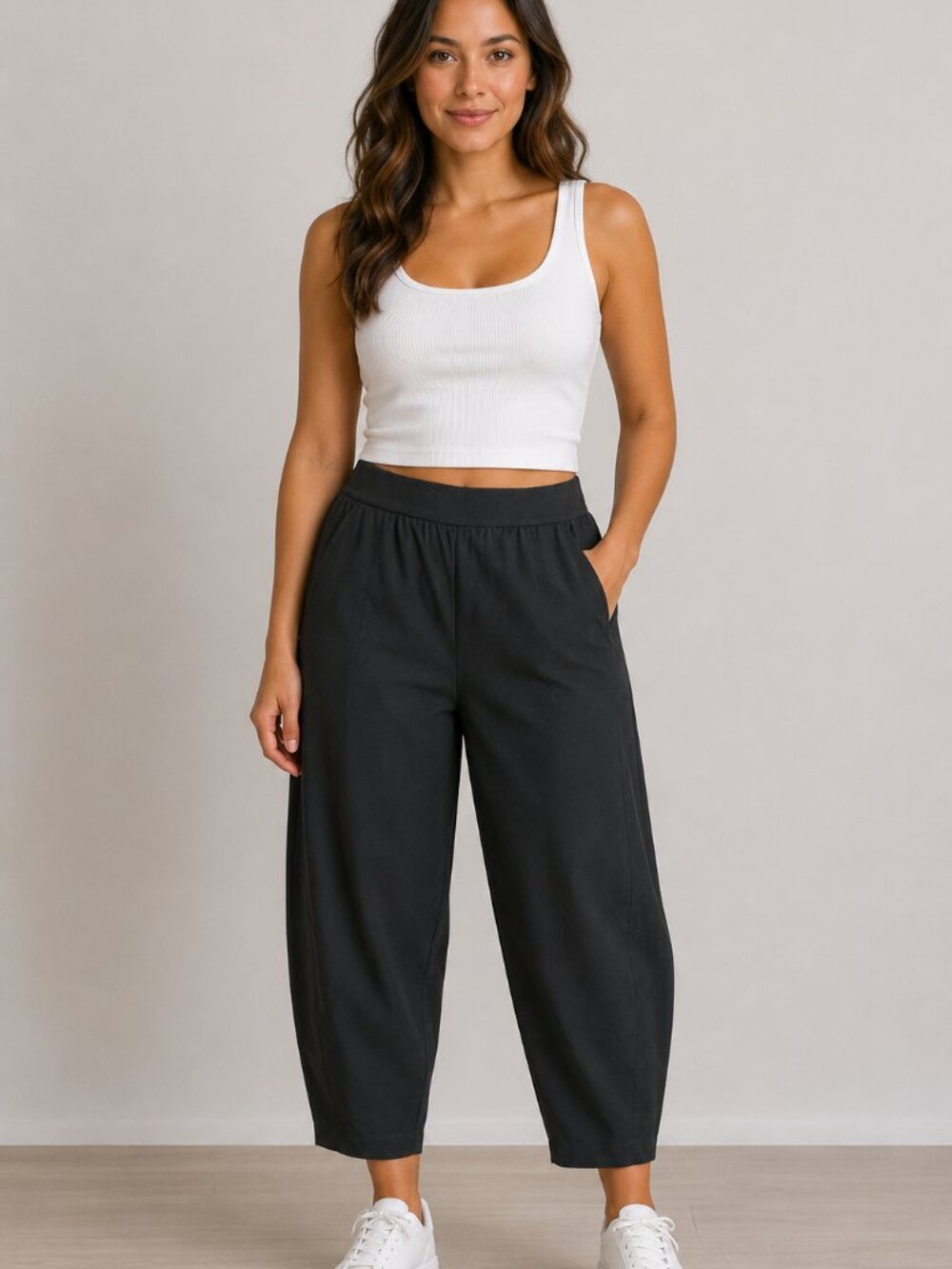 Nike 24.7 PerfectStretch Dri-FIT Barrel-Leg Pants Gray Women’s M HM8847-036 7/8